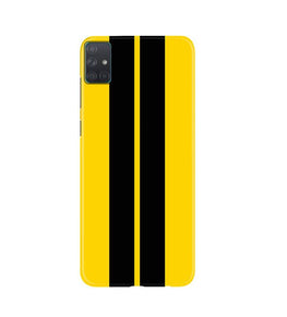 Black Yellow Pattern Mobile Back Case for Samsung Galaxy A51  (Design - 377)