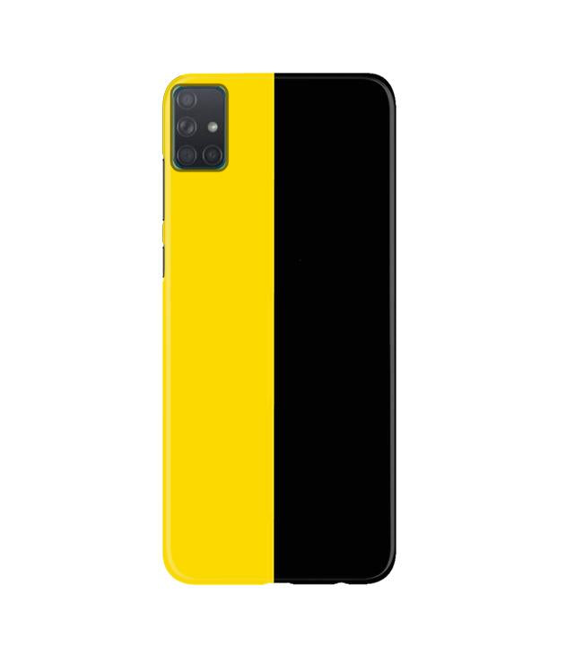Black Yellow Pattern Mobile Back Case for Samsung Galaxy A51  (Design - 397)