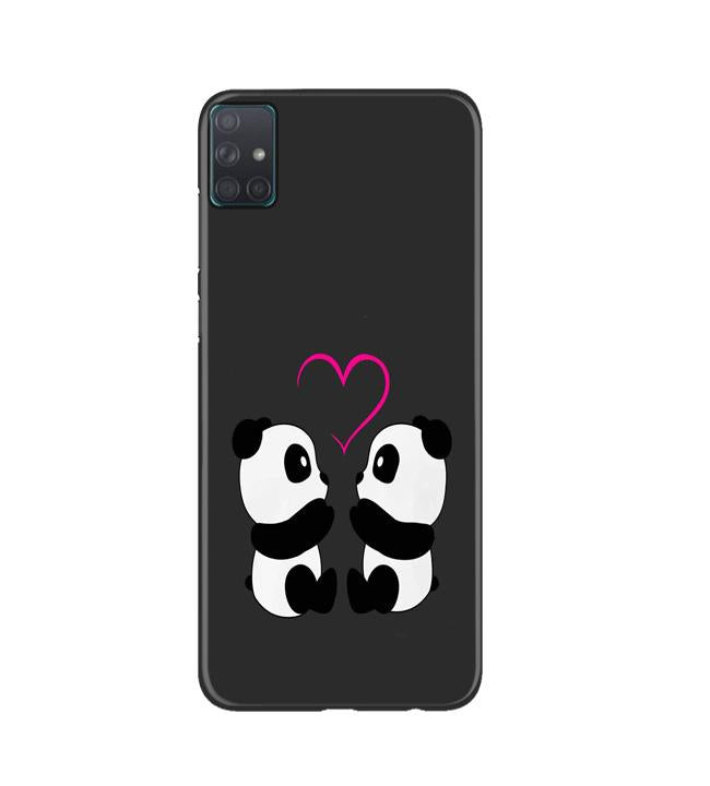Panda Love Mobile Back Case for Samsung Galaxy A51  (Design - 398)