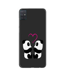 Panda Love Mobile Back Case for Samsung Galaxy A51  (Design - 398)