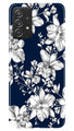 White flowers Blue Background Case for Samsung Galaxy A72