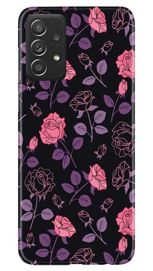 Rose Black Background Mobile Back Case for Samsung Galaxy A52 (Design - 27)