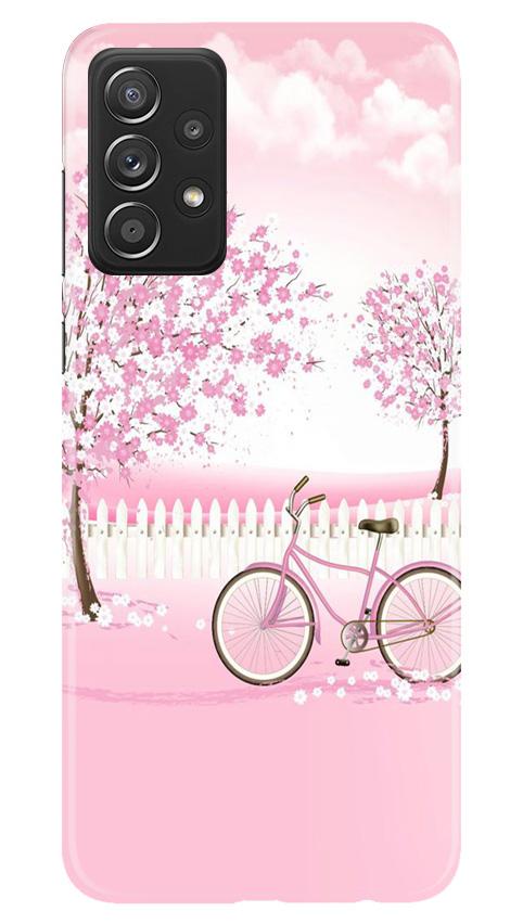 Pink Flowers Cycle Case for Samsung Galaxy A52(Design - 102)