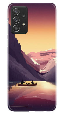 Mountains Boat Mobile Back Case for Samsung Galaxy A52 (Design - 181)