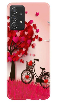 Red Heart Cycle Mobile Back Case for Samsung Galaxy A52 (Design - 222)