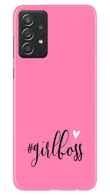 Girl Boss Pink Mobile Back Case for Samsung Galaxy A52 (Design - 269)
