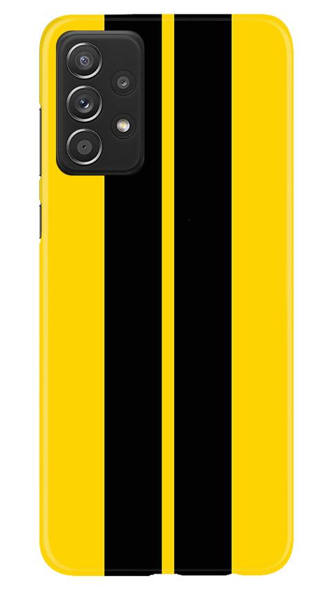 Black Yellow Pattern Mobile Back Case for Samsung Galaxy A52 (Design - 377)