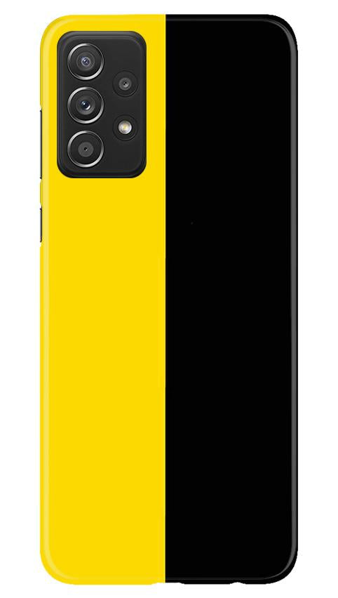 Black Yellow Pattern Mobile Back Case for Samsung Galaxy A52 (Design - 397)