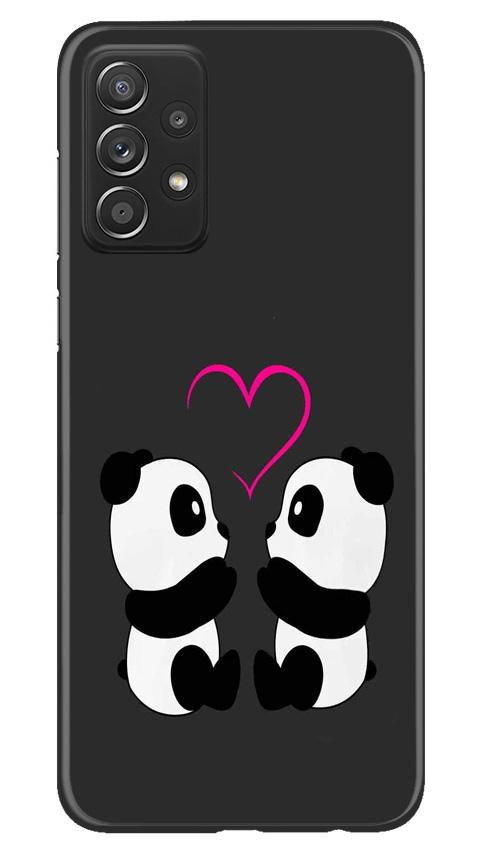 Panda Love Mobile Back Case for Samsung Galaxy A52 (Design - 398)