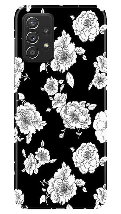 White flowers Black Background Case for Samsung Galaxy A52s 5G
