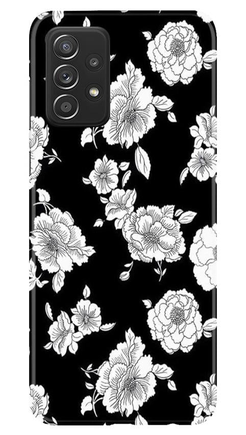 White flowers Black Background Case for Samsung Galaxy A52 5G