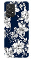 White flowers Blue Background Case for Samsung Galaxy A52 5G