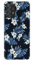 White flowers Blue Background2 Case for Samsung Galaxy A52 5G