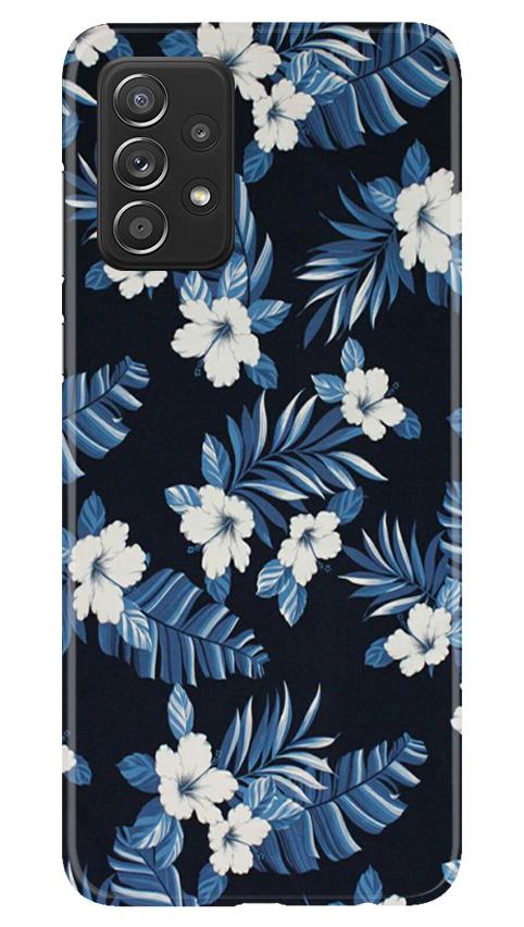 White flowers Blue Background2 Case for Samsung Galaxy A52 5G