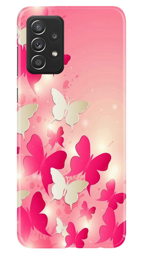 White Pick Butterflies Case for Samsung Galaxy A52s 5G
