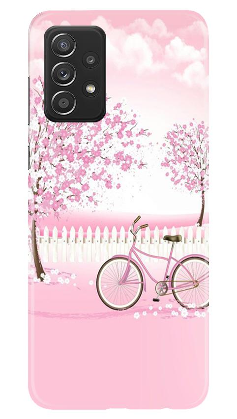 Pink Flowers Cycle Case for Samsung Galaxy A52 5G  (Design - 102)