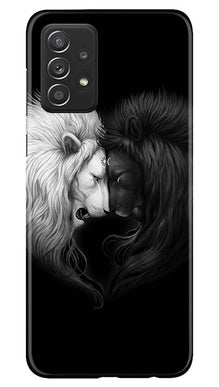 Dark White Lion Mobile Back Case for Samsung Galaxy A52 5G  (Design - 140)