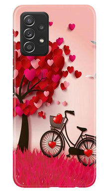 Red Heart Cycle Mobile Back Case for Samsung Galaxy A52 5G (Design - 222)