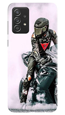 Biker Mobile Back Case for Samsung Galaxy A52 5G (Design - 383)