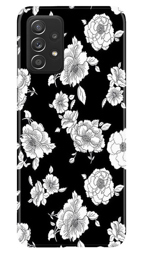 White flowers Black Background Case for Samsung Galaxy A53