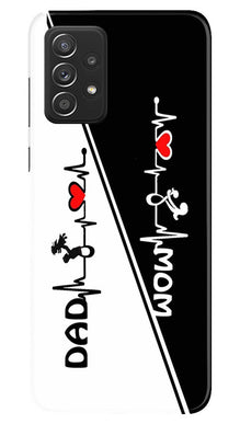 Love Mom Dad Mobile Back Case for Samsung Galaxy A53 (Design - 344)