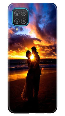 Couple Sea shore Mobile Back Case for Samsung Galaxy F12 (Design - 13)