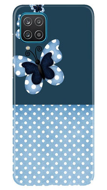 White dots Butterfly Mobile Back Case for Samsung Galaxy F12 (Design - 31)