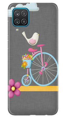 Sparron with cycle Mobile Back Case for Samsung Galaxy F12 (Design - 34)