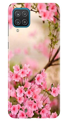 Pink flowers Mobile Back Case for Samsung Galaxy F12 (Design - 69)