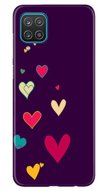Purple Background Mobile Back Case for Samsung Galaxy F12  (Design - 107)