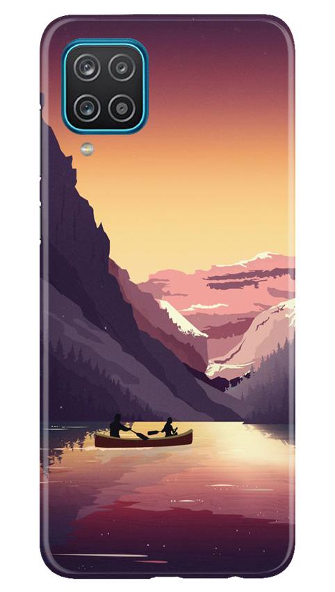 Mountains Boat Case for Samsung Galaxy F12 (Design - 181)