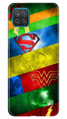 Superheros Logo Mobile Back Case for Samsung Galaxy F12 (Design - 251)