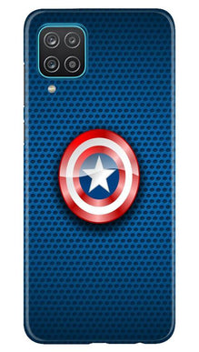 Captain America Shield Mobile Back Case for Samsung Galaxy F12 (Design - 253)