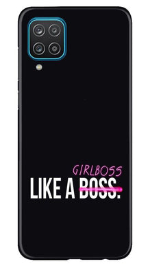 Like a Girl Boss Mobile Back Case for Samsung Galaxy F12 (Design - 265)