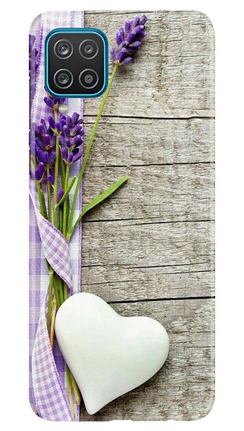 White Heart Case for Samsung Galaxy F12 (Design No. 298)