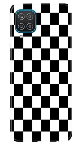 Black White Boxes Mobile Back Case for Samsung Galaxy F12 (Design - 372)