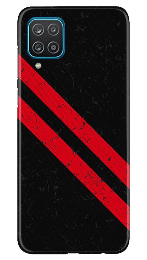 Black Red Pattern Mobile Back Case for Samsung Galaxy F12 (Design - 373)