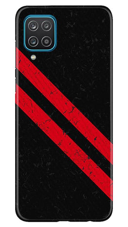 Black Red Pattern Mobile Back Case for Samsung Galaxy F12 (Design - 373)