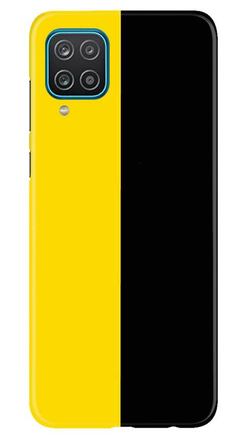 Black Yellow Pattern Mobile Back Case for Samsung Galaxy F12 (Design - 397)