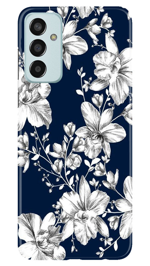 White flowers Blue Background Case for Samsung Galaxy F13