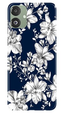 White flowers Blue Background Mobile Back Case for Samsung Galaxy F14 5G (Design - 14)