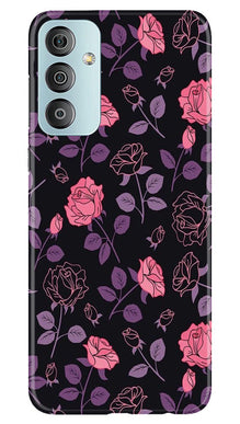 Rose Black Background Mobile Back Case for Samsung Galaxy F23 5G (Design - 27)