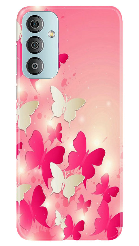White Pick Butterflies Case for Samsung Galaxy F23 5G