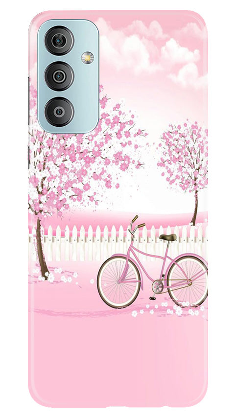 Pink Flowers Cycle Case for Samsung Galaxy F23 5G  (Design - 102)