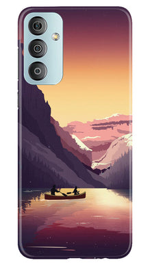 Mountains Boat Mobile Back Case for Samsung Galaxy F23 5G (Design - 150)