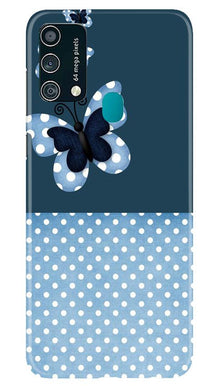White dots Butterfly Mobile Back Case for Samsung Galaxy F41 (Design - 31)