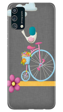 Sparron with cycle Mobile Back Case for Samsung Galaxy F41 (Design - 34)