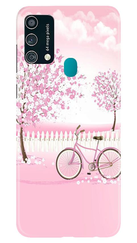 Pink Flowers Cycle Case for Samsung Galaxy F41  (Design - 102)