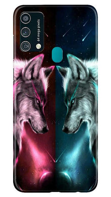 Wolf fight Mobile Back Case for Samsung Galaxy F41 (Design - 221)