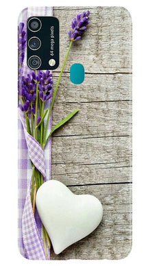 White Heart Mobile Back Case for Samsung Galaxy F41 (Design - 298)